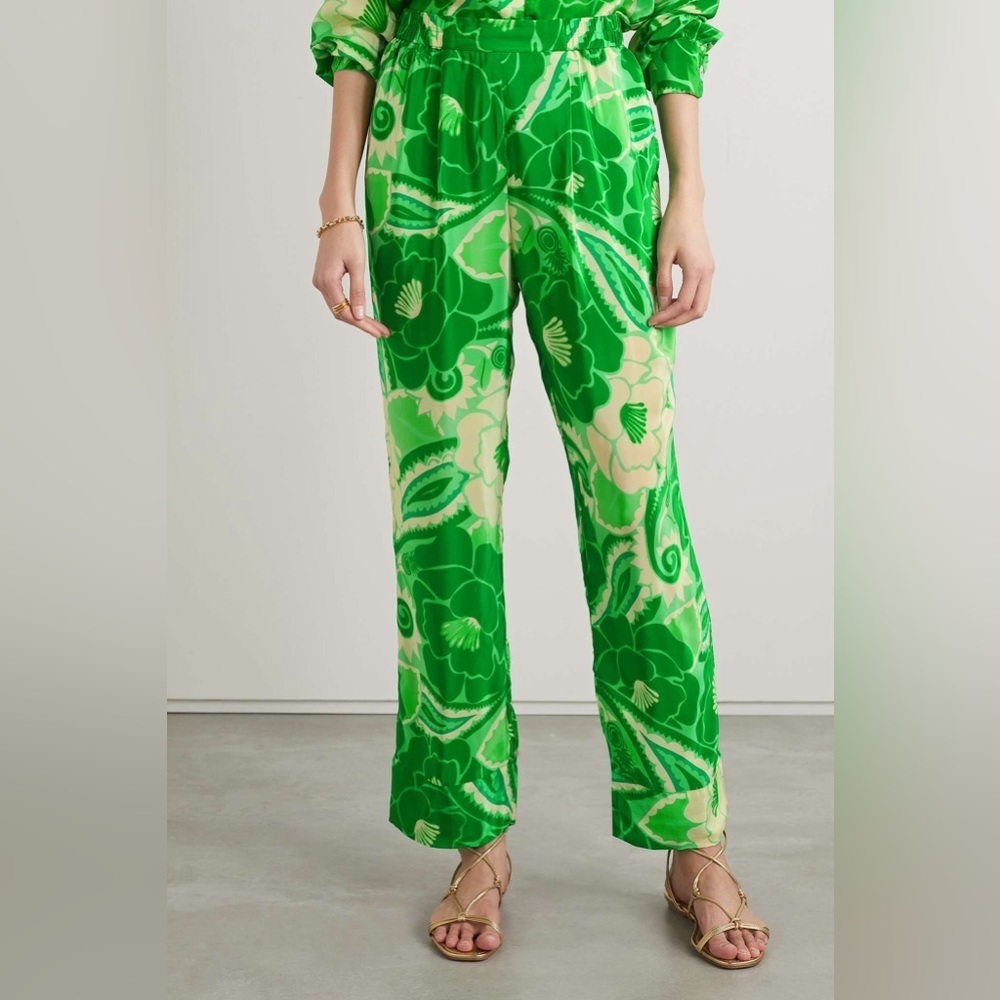 Farm Rio Tropical Groove Printed Satin Straight-Leg Pants (17)